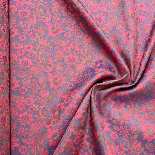Decoration Fabric Jacquard Indigo-fuchsia