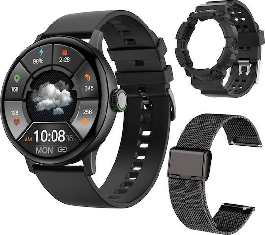 Dare FiT Aluminium Smartwatch mit Pulsmesser (Schwarz)
