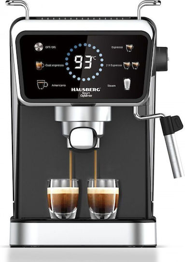 Hausberg Automat de Espresso 1350W Presiune 20bar pentru Cappuccino Argintie HB3730IN