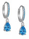 Earrings Hoops made of Silver with Stones
