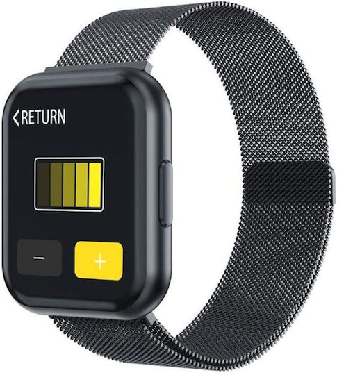 Fit NewTime 43mm Smartwatch με Παλμογράφο (Μαύρο)