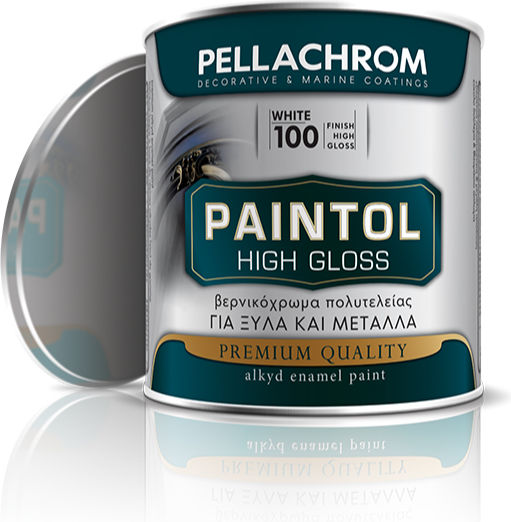 Βερνικοχρωμα Αλκυδικο Πολυτελειας 750ml Pellachrom Paintol Gloss Λευκο White N.100