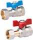 Chrome Valve Connector 3/4"x3/4" Blue Female-Female Butterfly Handle 17060050016 100-003-512