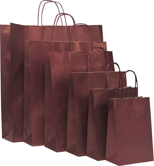 Χάρτινη Σακούλα Μπορντώ Στριφτό Premium 27x12x37 250τεμ
