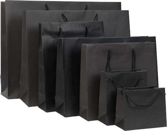 Paper Bag Without Lamination Black Rope Handle 14x6.5x12 250pcs