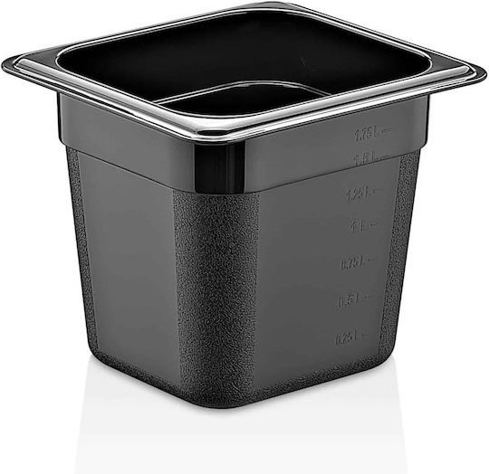 Δοχειο Gn Μαυρο 1/6 150mm Αποθηκευσης Τροφιμων P P Gastroplast Nsf