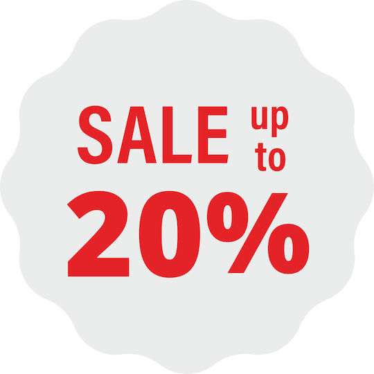 Αυτοκόλλητο Έκπτωσης Sale Up To 20 % Κωδ 19629