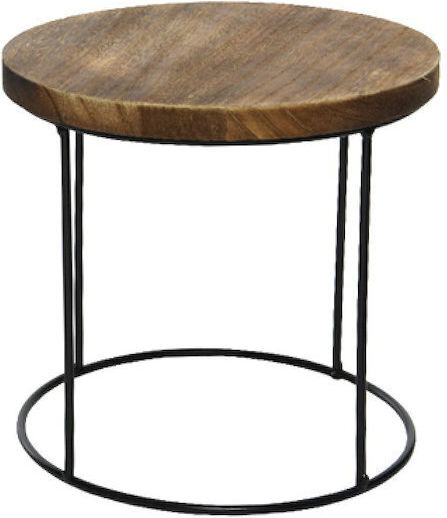 Paulownia Wood Buffet Display Stand With Metallic Frame 25cm 25x25x24cm Monochrome Kaeming