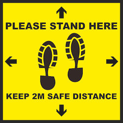 Αυτοκόλλητο Δαπέδου Please Stand Here Κωδ 17360