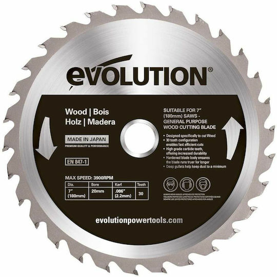 Δίσκος 185mm Ξύλου Γενικής Χρήσεως Gw185tct-24 Evolution #gw185tct-24