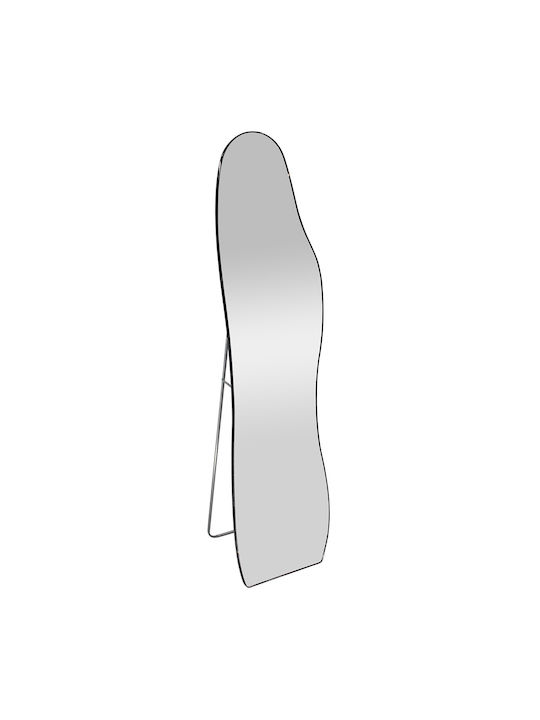 Keskor Asymmetric Floor Mirror with Black Wooden Frame 150x40cm