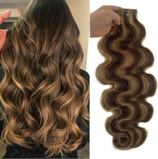 Tape Extension Curly Human Hair Remy Balayage No P2/6 - Main Image