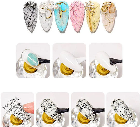 4 Rolls Silk Nail Decorations Paper Glass 3