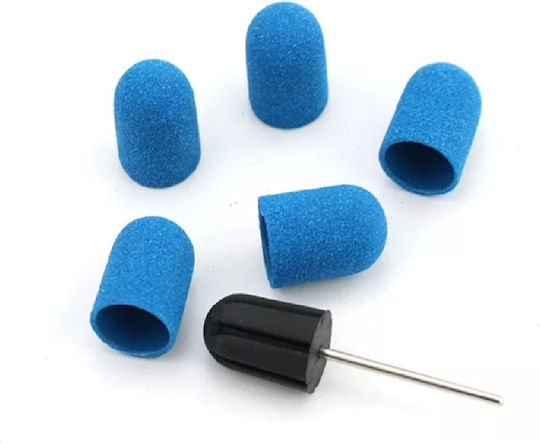 Set Nail Drill Bit + Caps Ideal for Pedicure Heel Cleaning 16x25mm Wheel Stone 150 Grit