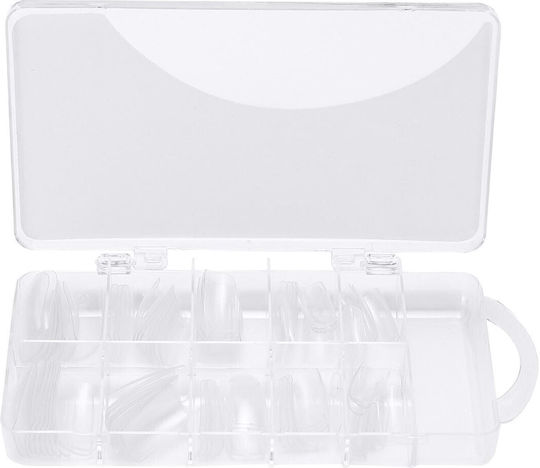 100 Square Tips Νυχιών Εγκοπή Κασετίνα Clear