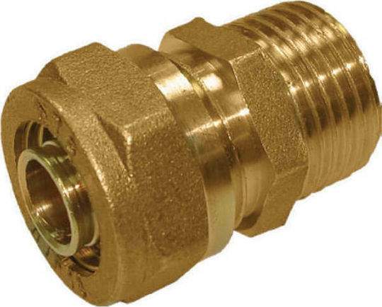 Male Pipe Fitting for Single Pipe 18x2x1/2 Plastic Heating Pipe