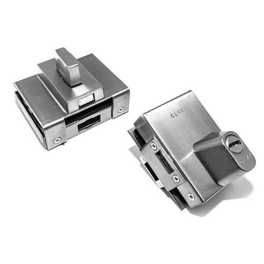 Glastürschloss Gevy 118.058 Inox Extra Zylinderschloss mit Überwachung