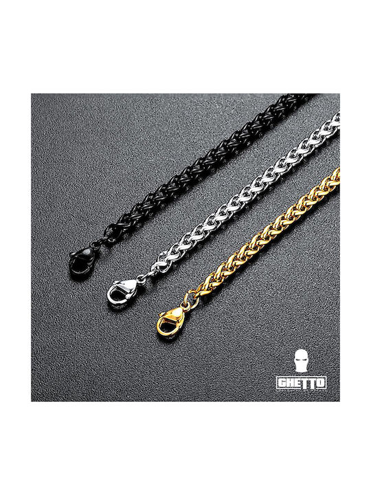 Ghetto Chain Neck made of Stainless Steel Gold-plated Thin Thickness 3mm
