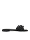 Leder Flache Sandalen für Damen in Schwarz Farbe