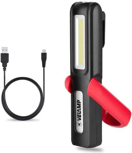 Φακος Επαναφορτιζομενος Led 3w+3w Γαντζο Μαγνητη Ir471 Velamp