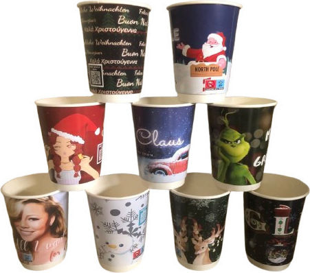 Pahar De Hârtie 14oz Cu Perete Dublu De Crăciun 25 Bucăți