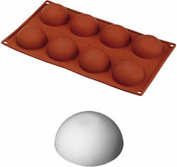 Silikon-Backform 17 5x30cm 8 Semisfere Φ60x30mm 30ml Happyflex C373883