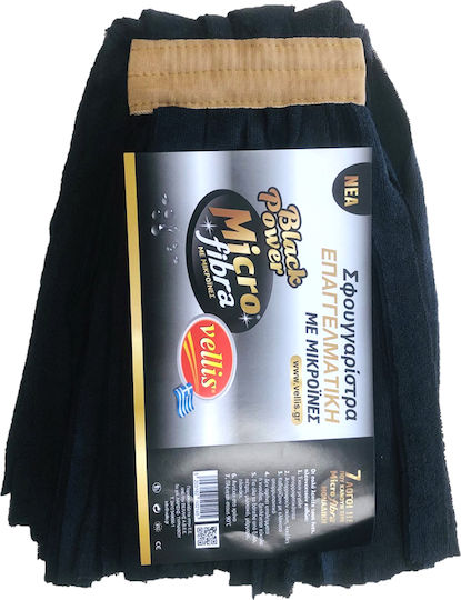 Professional Microfiber Strip Mop Black Power