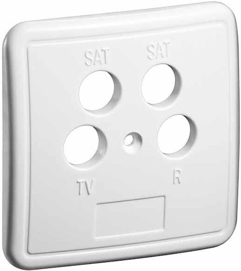 White Cover Sockets 4 Outputs Spaun Ada04w