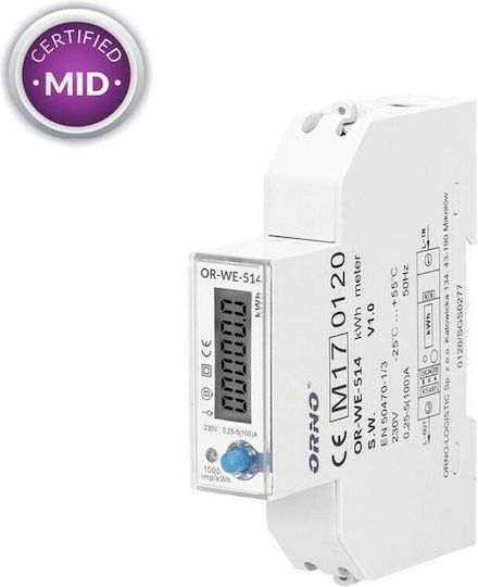 Μετρητής Ενέργειας Μονοφασικός Mid Modbus Άμεσης Μέτρησης 100a Load Balancing