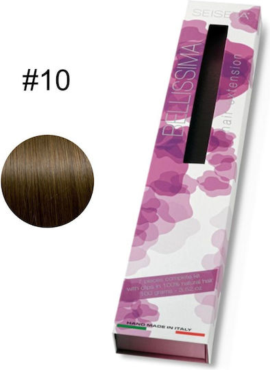 Seiseta Weft Hair Extension 7 Pieces Clips #10 Human 100gr