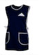 Women's Maid Blouse Market Vests Sleeveless Tie Top Pocket For2031 Dark Blue