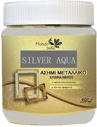 Mondobello Metallic Silver Aqua 250ml Metallic Water-Based Silver