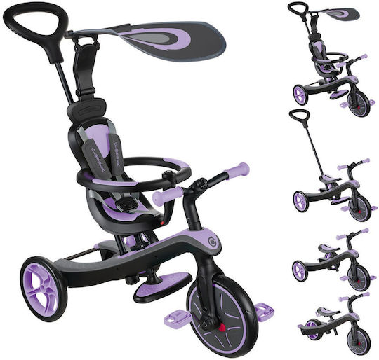 Globber Explorer Triciclete Pentru Copii Cu Mâner Pentru Părinți 4 În 1 Pentru 10 Luni Violet