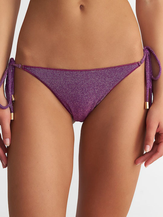 Slip Bikini Inferioare Cu Dantelă Violet