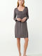 Vamp Nightgown Maternity & Nursing Gray