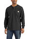 Workwear Pocket Henley L S Black Aνδρικη Μπλουζα Μαυρη/k128-blk