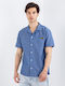 Rvca Day Shift Къс Ръкав Син Риза Avywt00400-rv0/bec
