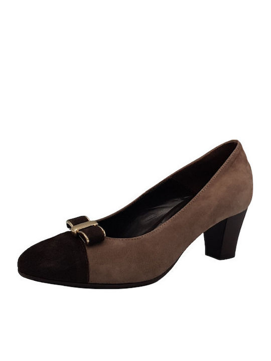 Soffice Sogno Pantofi Cu Toc Maro Bej 6093 Fango