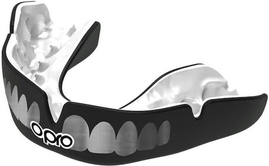 Mouth Guard Opro Instant Custom Fit Teeth Black Silver