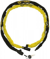 Auvray Bicycle Lock Chain KBL90AUV04 Key Black Yellow