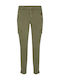 Mos Mosh Women's Cargo Trousers with Rubber Band at Waist and Zipper at Ankle 134120 Winter Moss