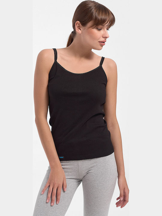 Lord Camisole Double Spaghetti Strap Satin Black