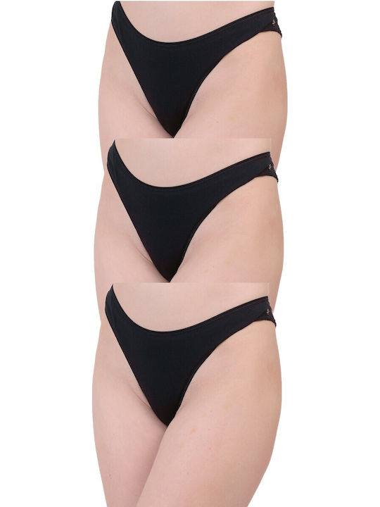 Γυναικείο Βαμβακερό Brazil Δαντέλα Fay Lingerie 3pack Μαύρο 174