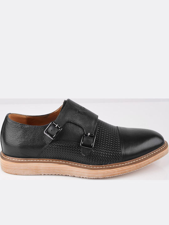 Versace 19.69 Shoes Oxford Loafer 100% Leather Straps Buckle Dark Blue