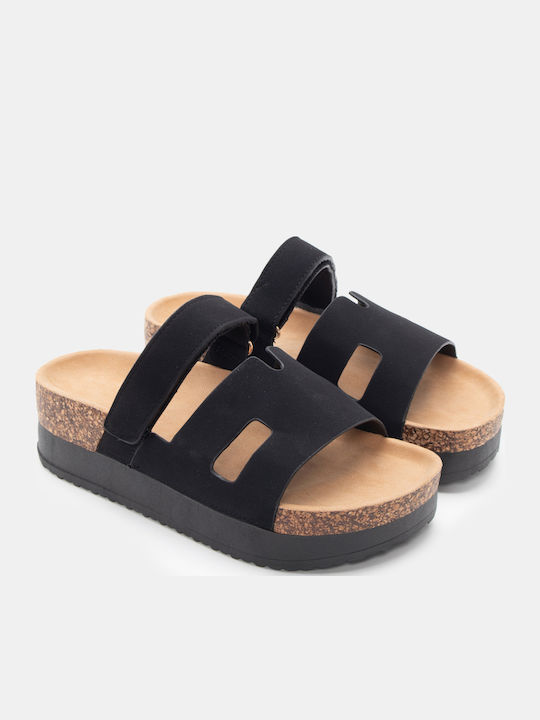 Luigi Women's Flat Sandals Flatforms in Black C...