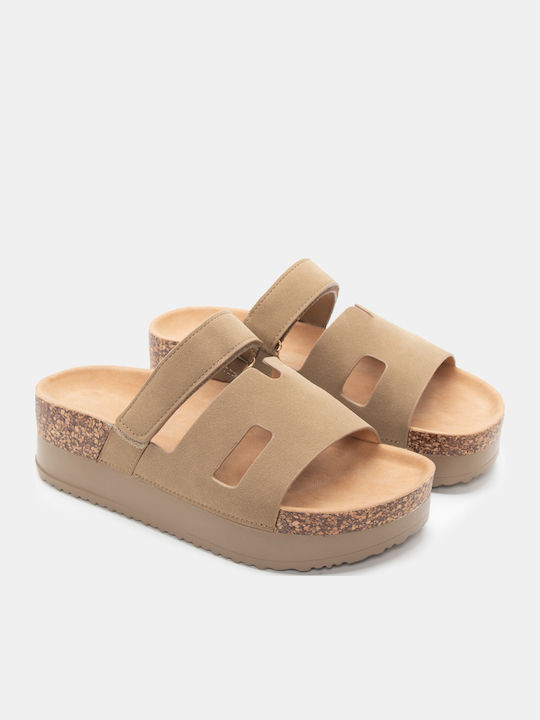 Luigi Women's Flat Sandals Flatforms in Beige C...