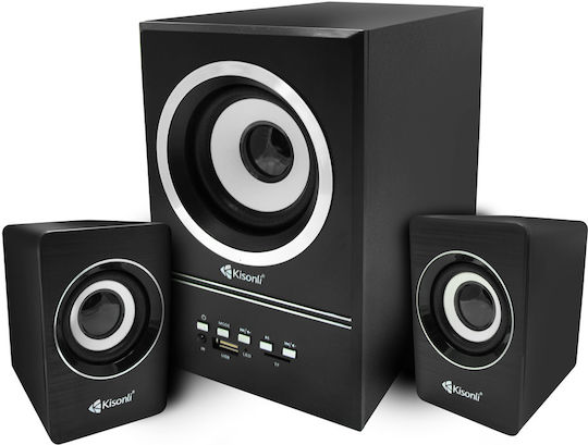 Kisonli U-2700BT 2.1 Speakers with Bluetooth 11W Black