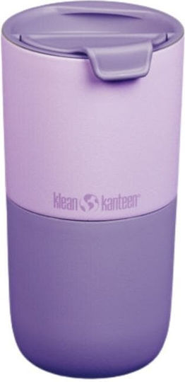 Klean Kanteen Rise Glass Thermos BPA Free 473ml Orchid Bloom with Straw and Handle