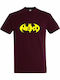 T-shirt Unisex " Nerd Funny Batman Superheroe Design " Burgundy