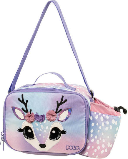 Polo School Insulated Shoulder Lunch Bag 5.5 Litre Purple 26x13x17cm